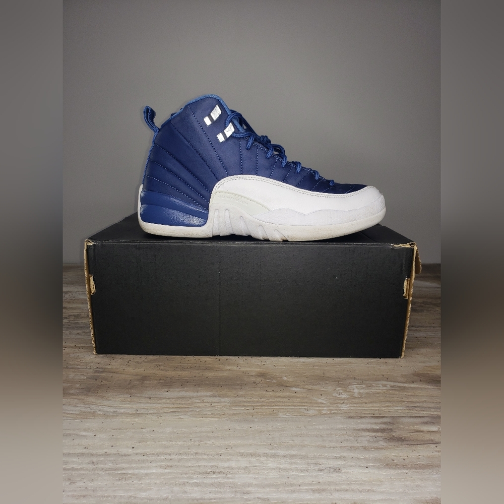Jordan Retro 12  Kids Sneakers - Indigo and White